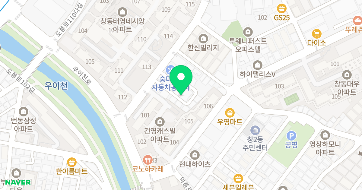 The H 2차 위치 지도 - 서울특별시 서울특별시 도봉구 창동 635-31