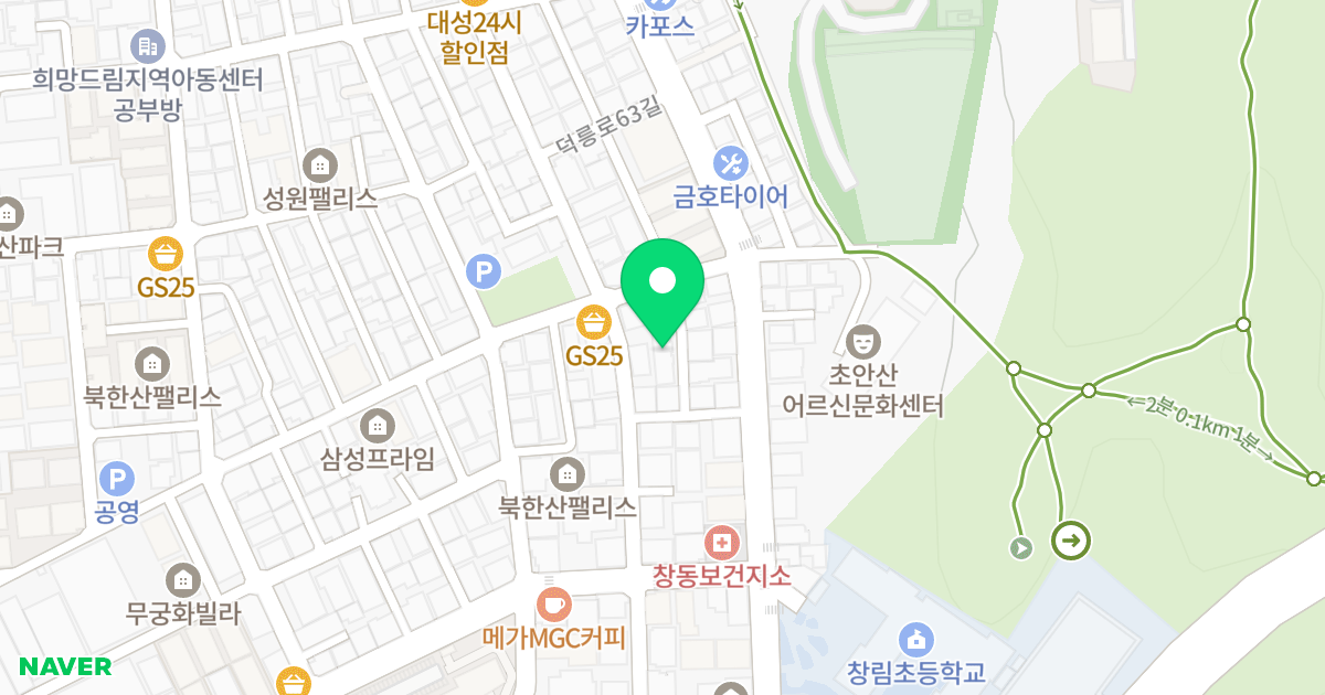 현대빌리움A 위치 지도 - 서울특별시 서울특별시 도봉구 창동 609-60