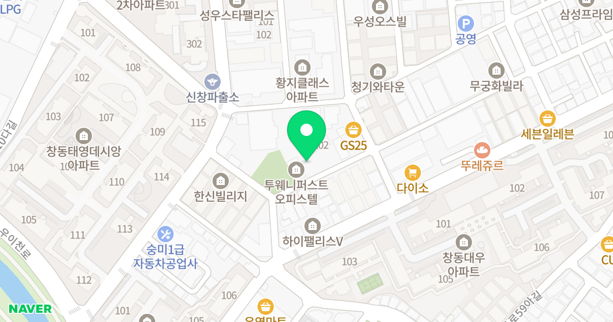 창동 투웨니퍼스트 위치 지도 - 서울특별시 서울특별시 도봉구 창동 630-5