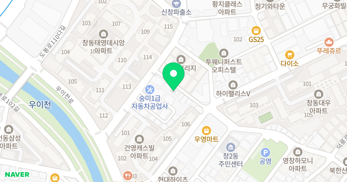 가동 위치 지도 - 서울특별시 서울특별시 도봉구 창동 635-43