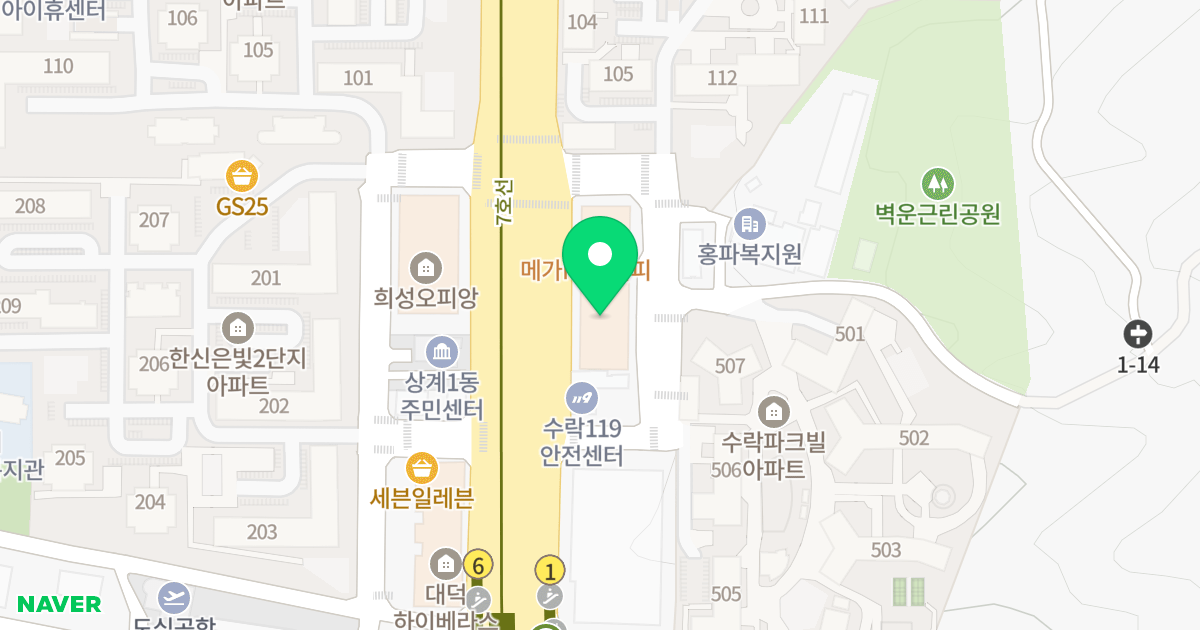 토마토파르코 위치 지도 - 서울특별시 서울특별시 노원구 상계동 1267