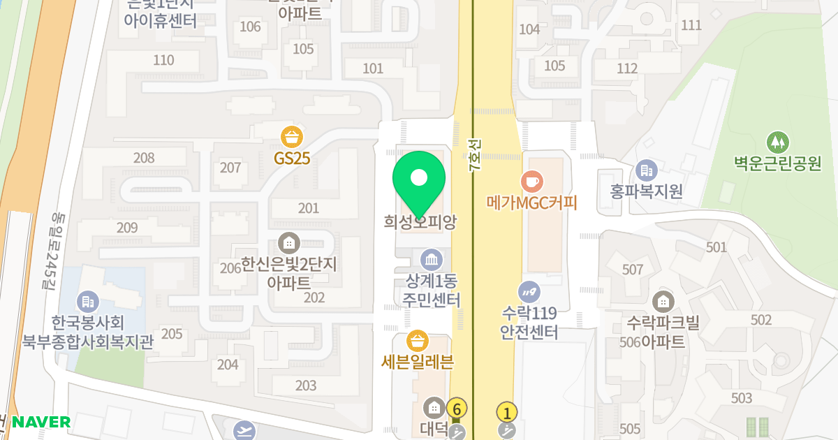 오피앙 위치 지도 - 서울특별시 서울특별시 노원구 상계동 1258