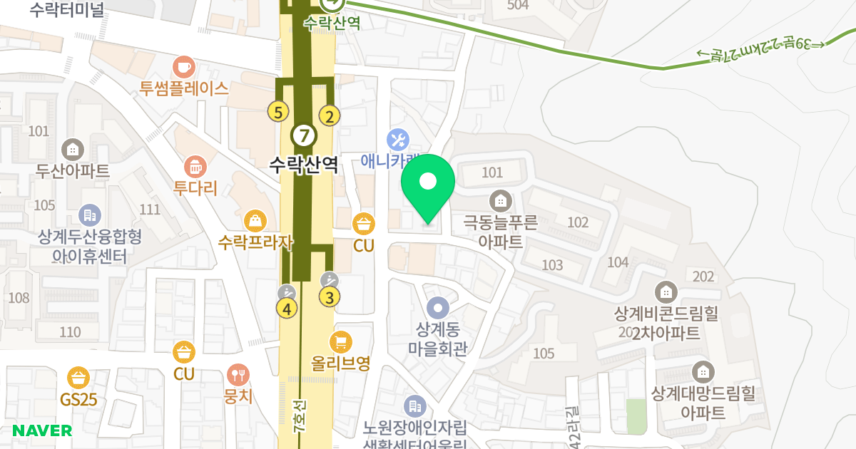 (1117-2) 위치 지도 - 서울특별시 서울특별시 노원구 상계동 1117-2
