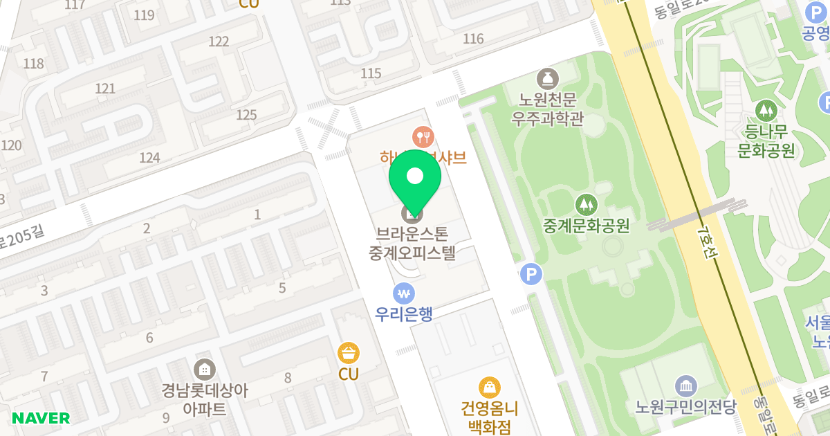(506) 위치 지도 - 서울특별시 서울특별시 노원구 중계동 506