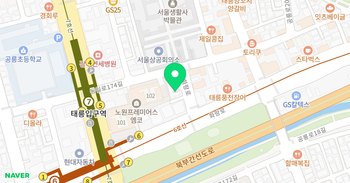 로우폴리스 위치 지도 - 서울특별시 서울특별시 노원구 공릉동 670-11