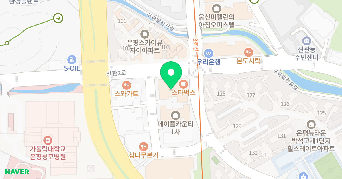 메이플카운티2차 위치 지도 - 서울특별시 서울특별시 은평구 진관동 100-6