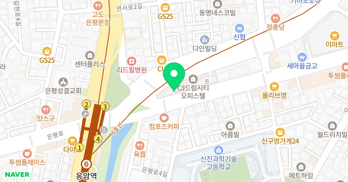 CJ드림시티 위치 지도 - 서울특별시 서울특별시 은평구 응암동 91-8