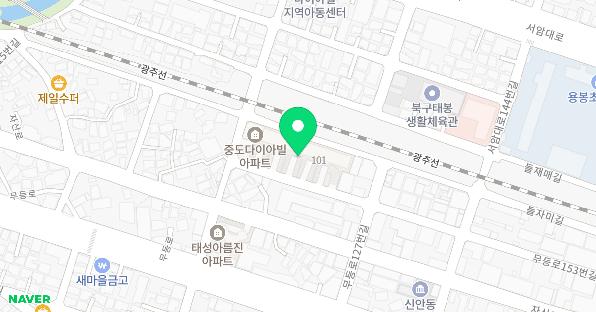 중도다이아빌 위치 지도 - 광주광역시 북구 무등로111번길 30