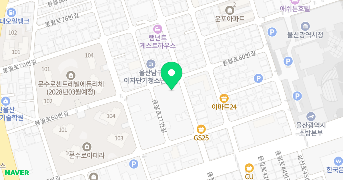(704-1) 위치 지도 - 울산광역시 남구 봉월로60번길 30