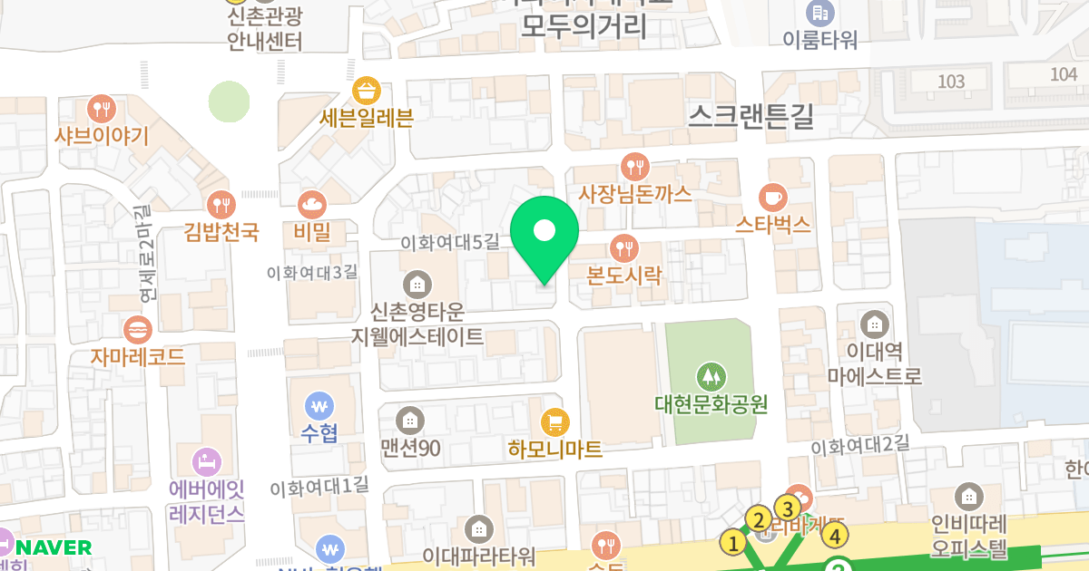 대현 3719 오피스텔 위치 지도 - 서울특별시 서울특별시 서대문구 대현동 37-19
