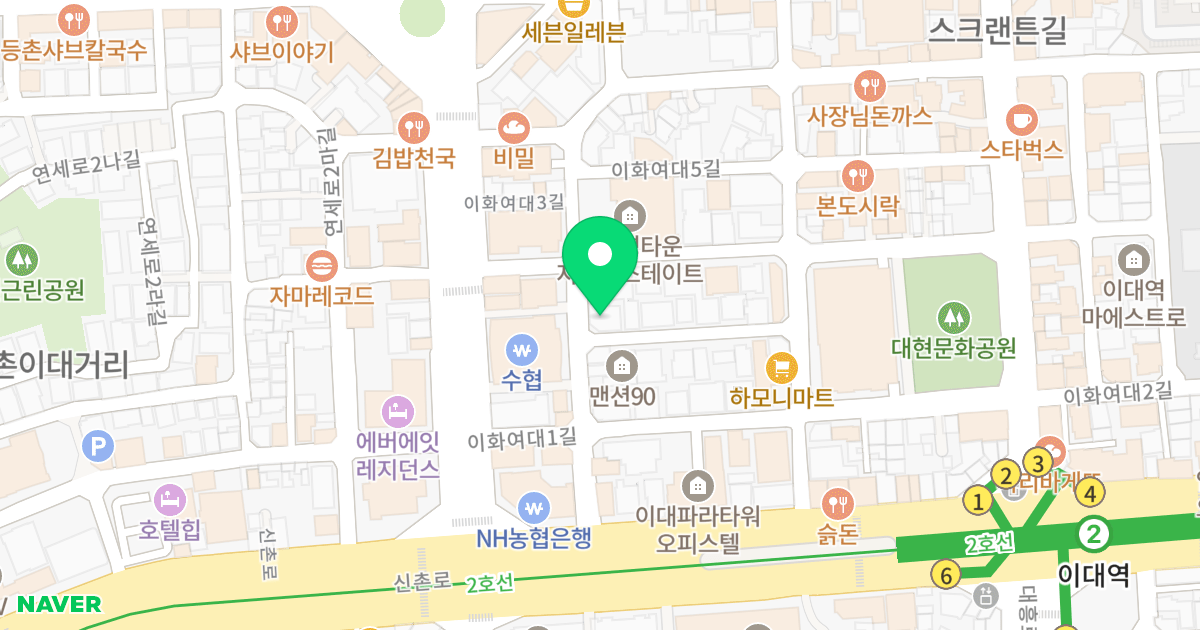 엔트라리움 위치 지도 - 서울특별시 서울특별시 서대문구 대현동 90-26