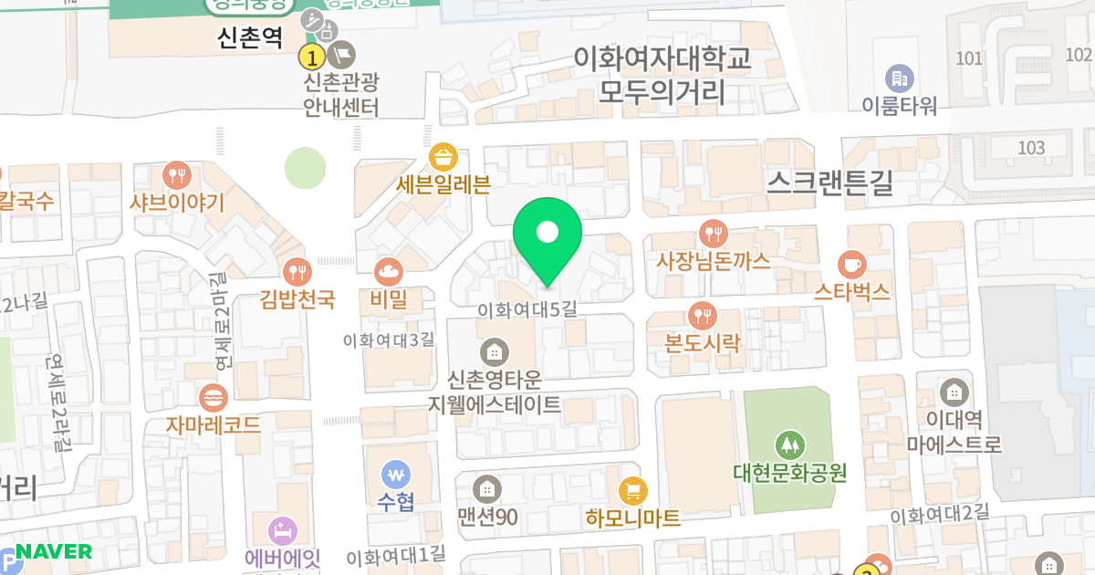 그린우드 위치 지도 - 서울특별시 서울특별시 서대문구 대현동 37-69
