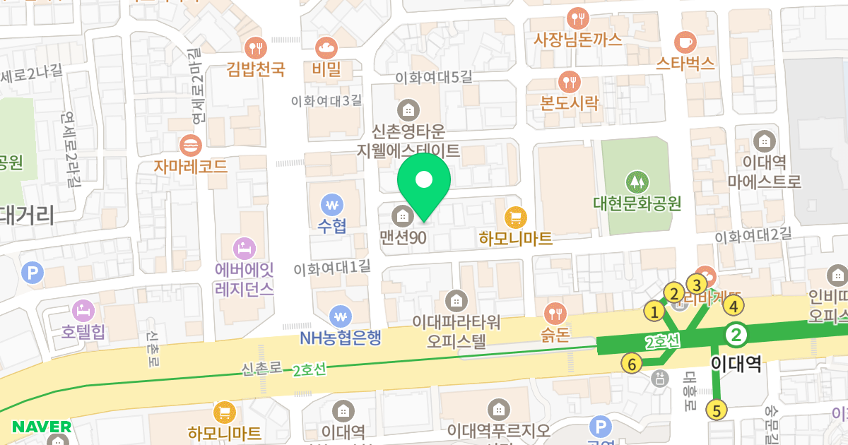 에스엠더포레스트2차 위치 지도 - 서울특별시 서울특별시 서대문구 대현동 90-47