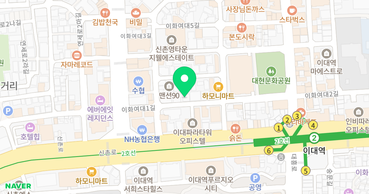 이대프리젠#2 위치 지도 - 서울특별시 서울특별시 서대문구 대현동 90-44