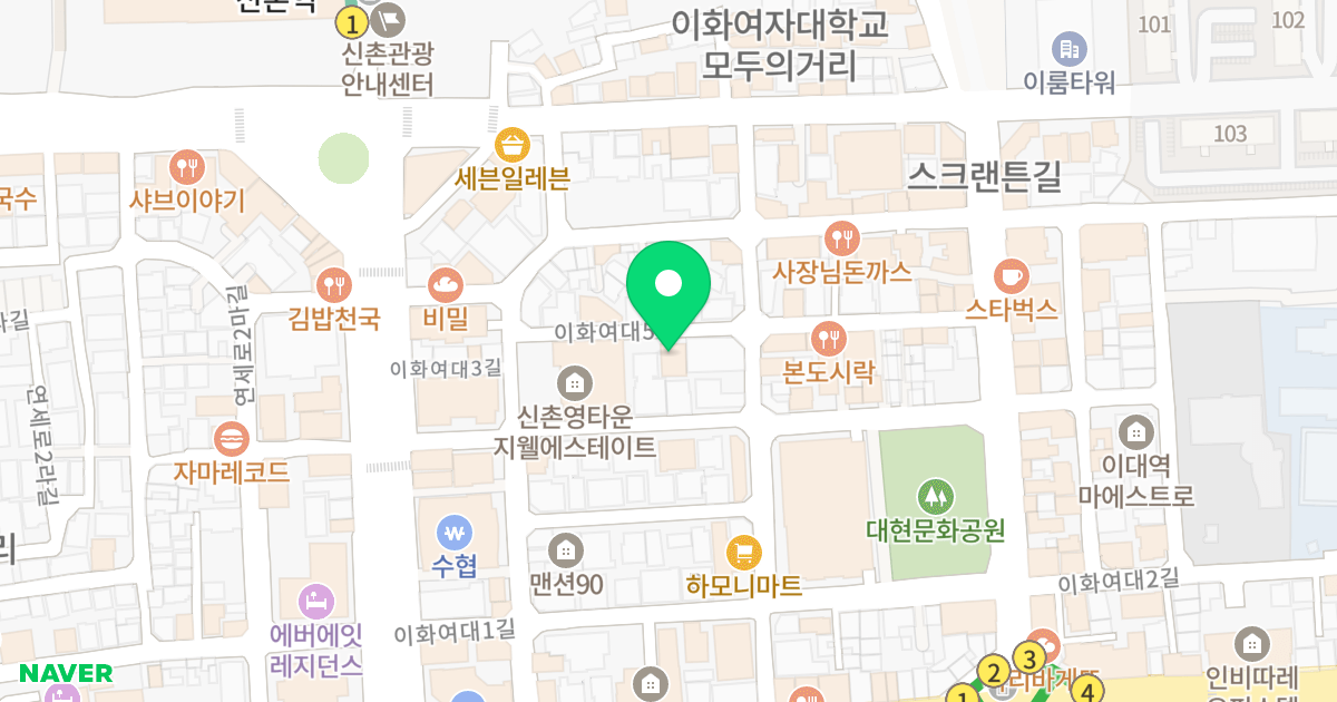 이대프리젠#4 위치 지도 - 서울특별시 서울특별시 서대문구 대현동 37-24