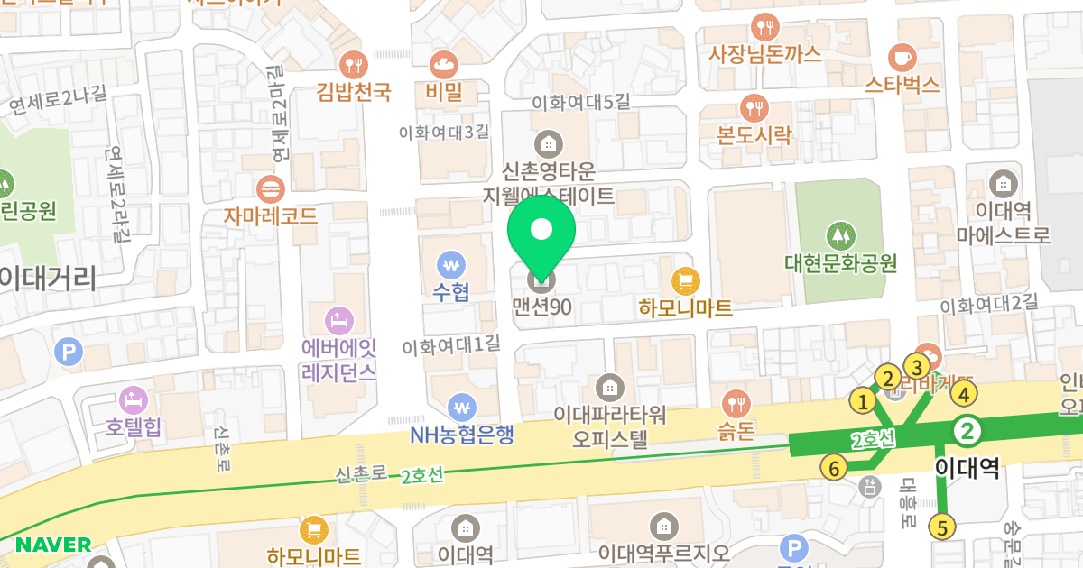 MANSION 90 위치 지도 - 서울특별시 서울특별시 서대문구 대현동 90-53