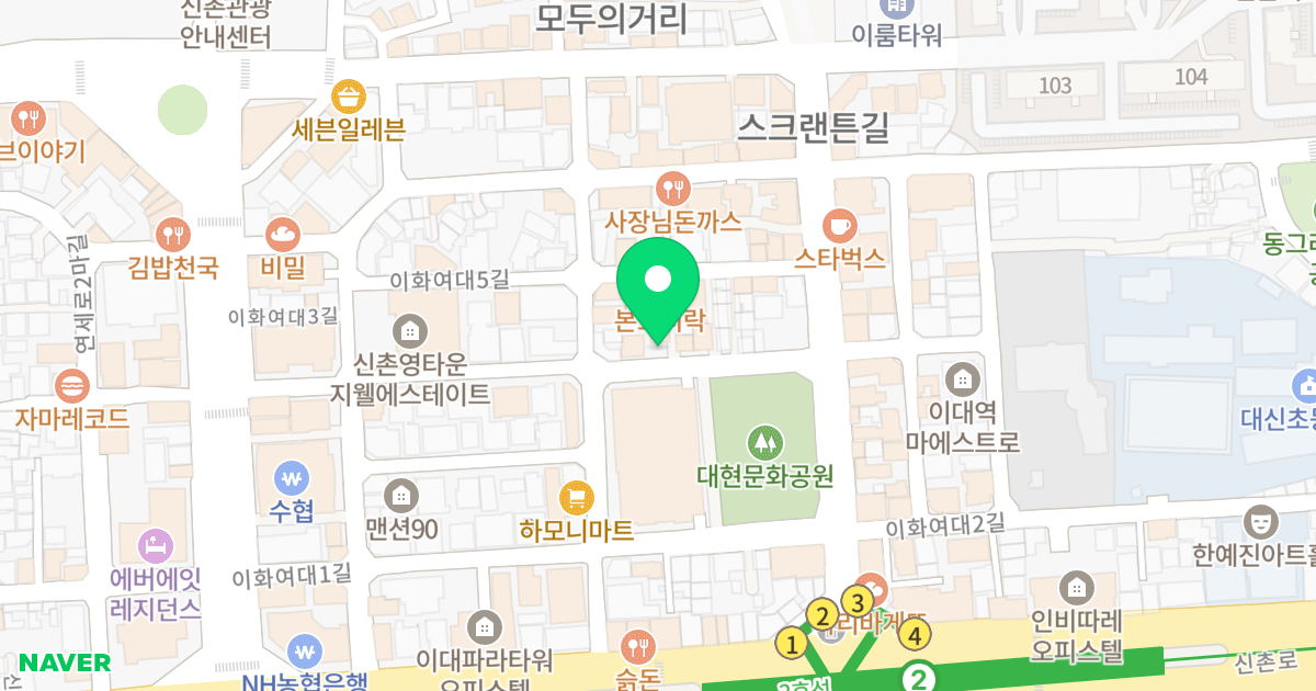 파크준 위치 지도 - 서울특별시 서울특별시 서대문구 대현동 56-34