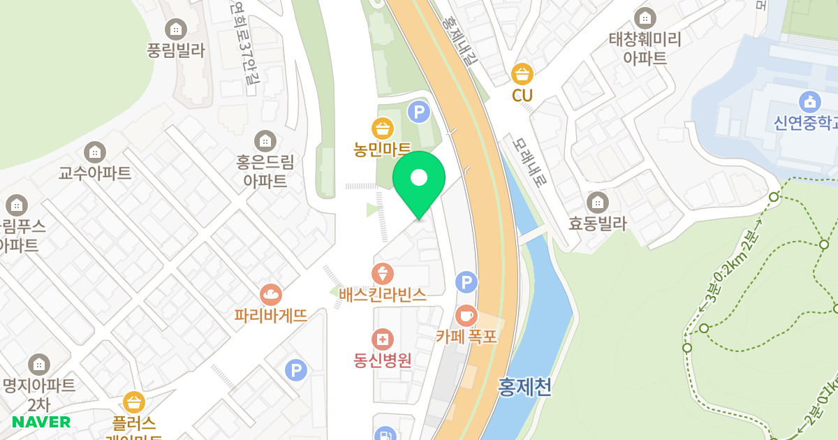 신영오피스텔 위치 지도 - 서울특별시 서울특별시 서대문구 홍은동 427