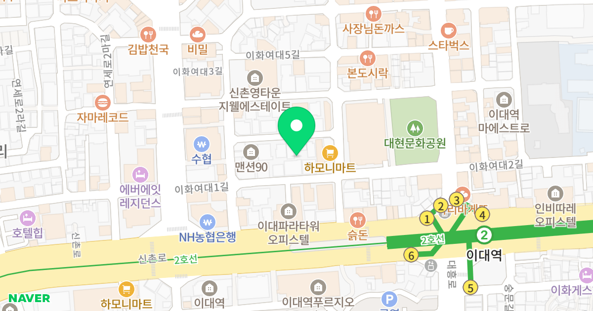 이대다올노블리움2차 위치 지도 - 서울특별시 서울특별시 서대문구 대현동 90-42
