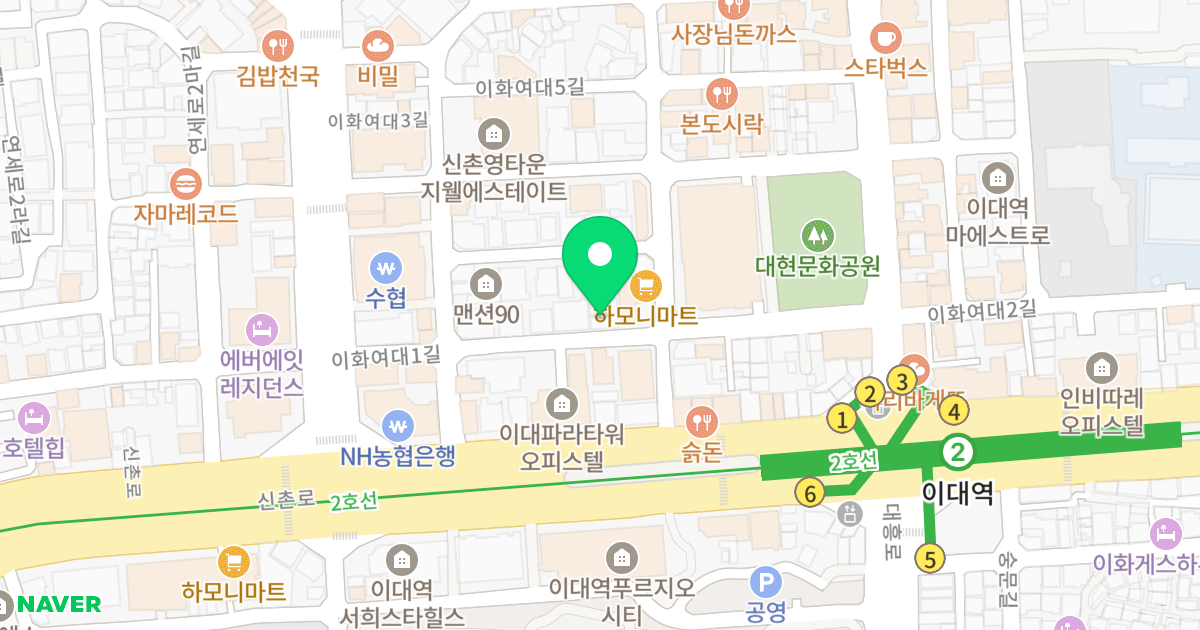 이대다올노블리움2차 위치 지도 - 서울특별시 서울특별시 서대문구 대현동 90-35