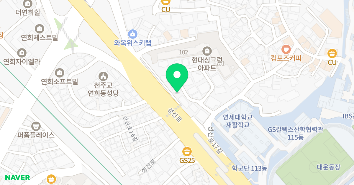 쳄스 위치 지도 - 서울특별시 서울특별시 서대문구 연희동 344-15