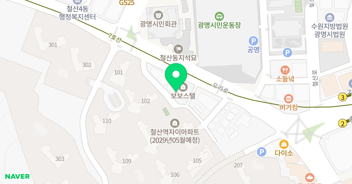 철산동 오피스텔 위치 지도 - 경기도 광명시 오리로 887