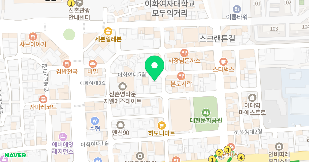 엔트라리움#4 위치 지도 - 서울특별시 서울특별시 서대문구 대현동 37-18