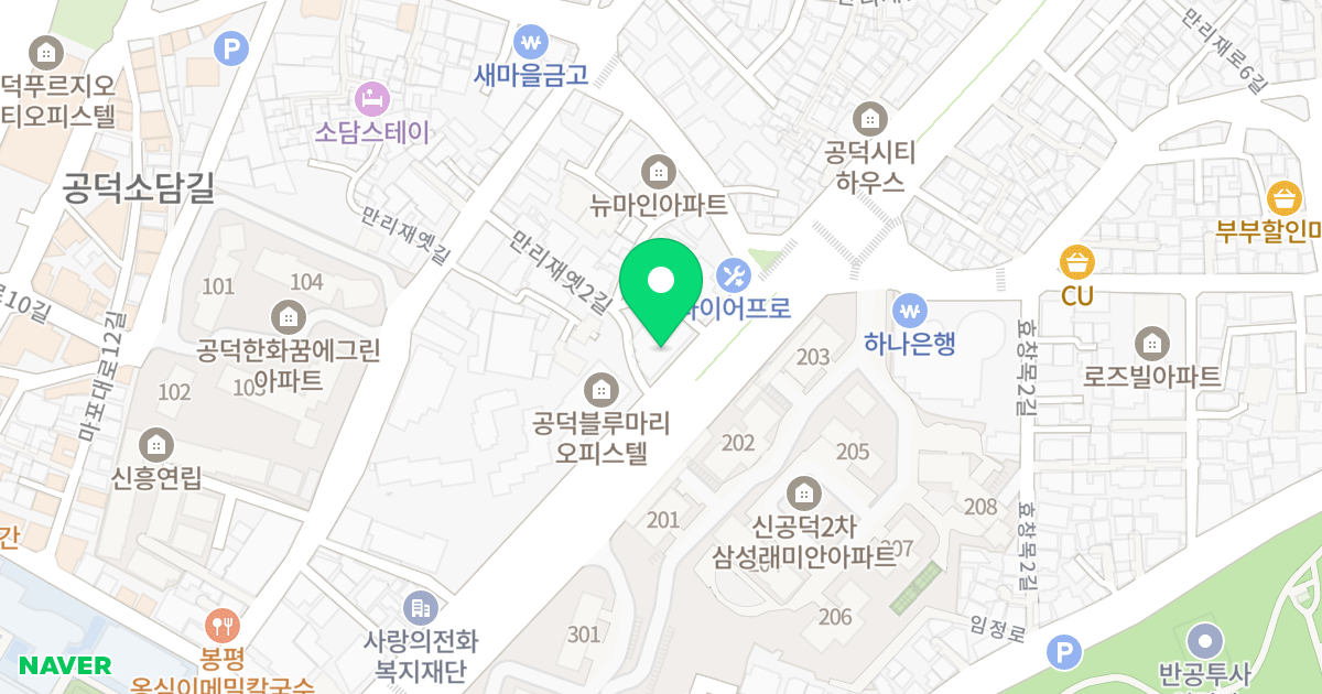 갑을명가시티2 위치 지도 - 서울특별시 서울특별시 마포구 신공덕동 1-48