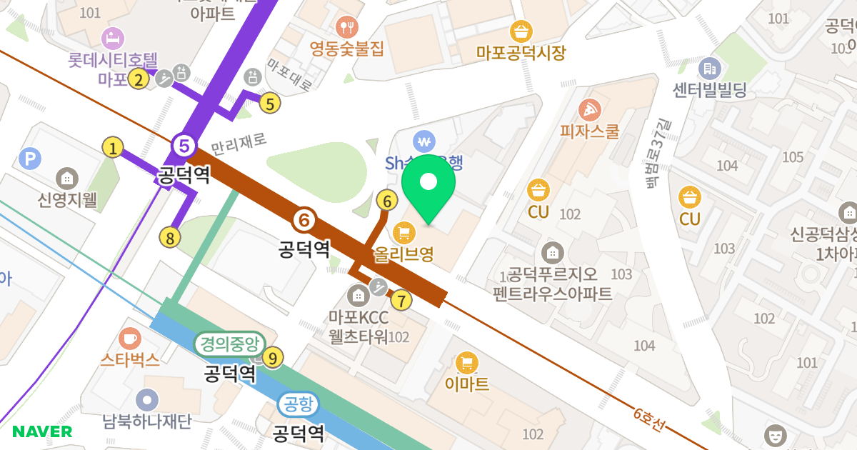 메트로디오빌 위치 지도 - 서울특별시 서울특별시 마포구 신공덕동 167