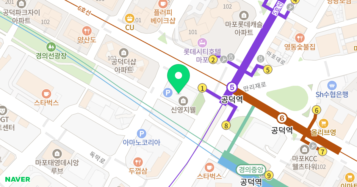 마포 신영 지웰 위치 지도 - 서울특별시 서울특별시 마포구 공덕동 461