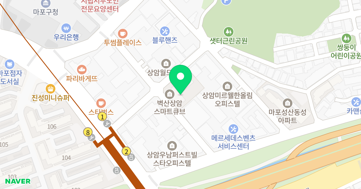 벽산상암스마트큐브 위치 지도 - 서울특별시 서울특별시 마포구 성산동 593-1