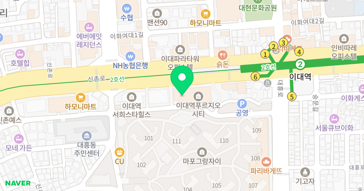 이대역 푸르지오 시티 위치 지도 - 서울특별시 서울특별시 마포구 대흥동 12-27