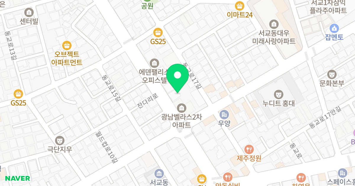 엘리트오피스텔 위치 지도 - 서울특별시 서울특별시 마포구 서교동 458-16