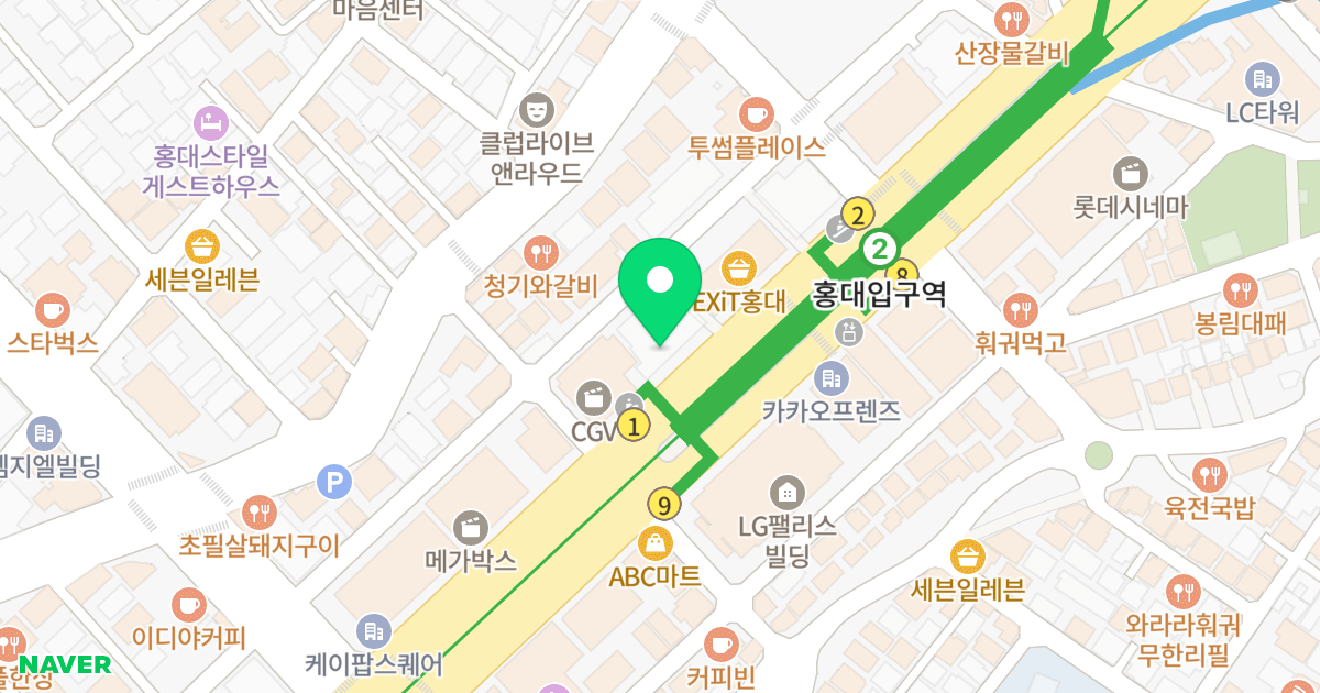 파라다이스텔 위치 지도 - 서울특별시 서울특별시 마포구 동교동 159-6