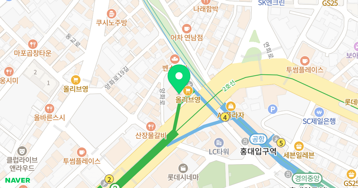 효성홍익인간오피스텔 위치 지도 - 서울특별시 서울특별시 마포구 동교동 155-27