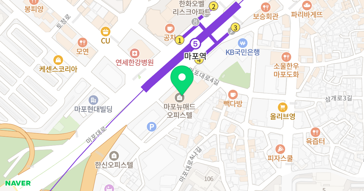마포 뉴매드 위치 지도 - 서울특별시 서울특별시 마포구 마포동 451