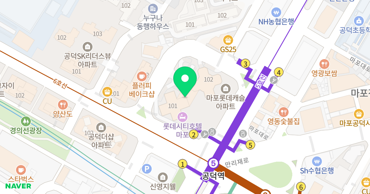롯데캐슬 프레지던트 위치 지도 - 서울특별시 서울특별시 마포구 공덕동 467