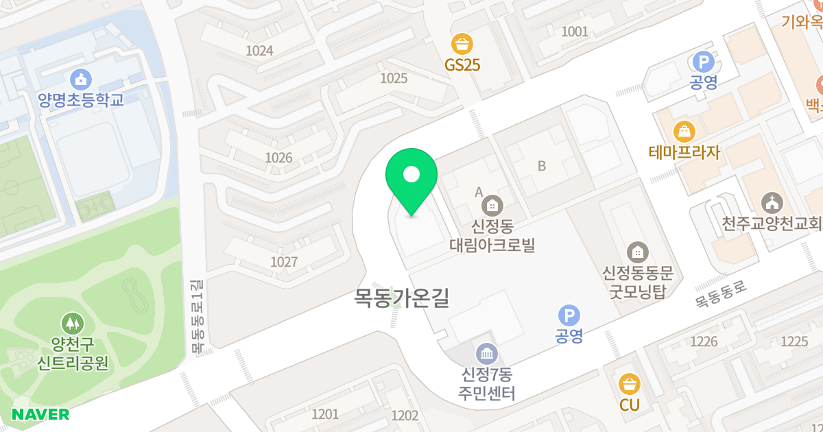 목동2차아크로텔 위치 지도 - 서울특별시 서울특별시 양천구 신정동 324