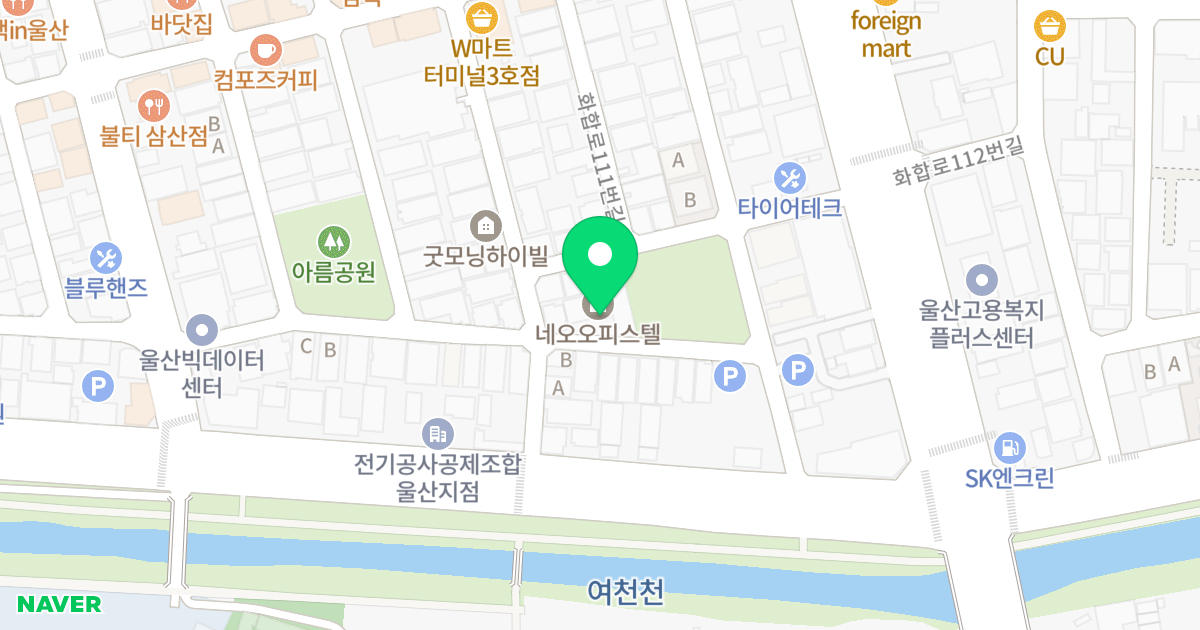 내외 오피스텔 위치 지도 - 울산광역시 남구 삼산중로6번길 21