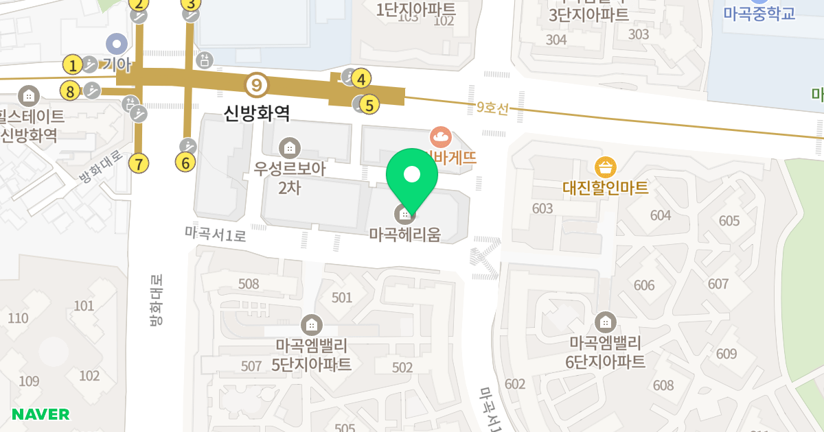 마곡 헤리움1차 위치 지도 - 서울특별시 서울특별시 강서구 마곡동 739-4