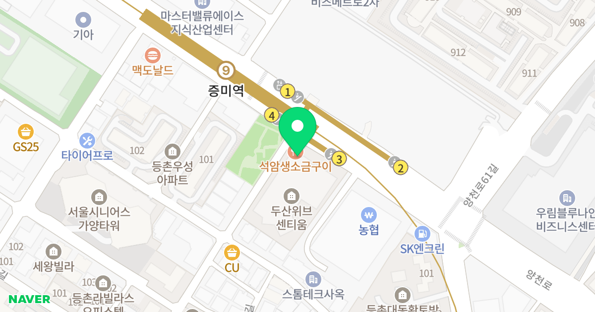 등촌동두산위브센티움 위치 지도 - 서울특별시 서울특별시 강서구 등촌동 631