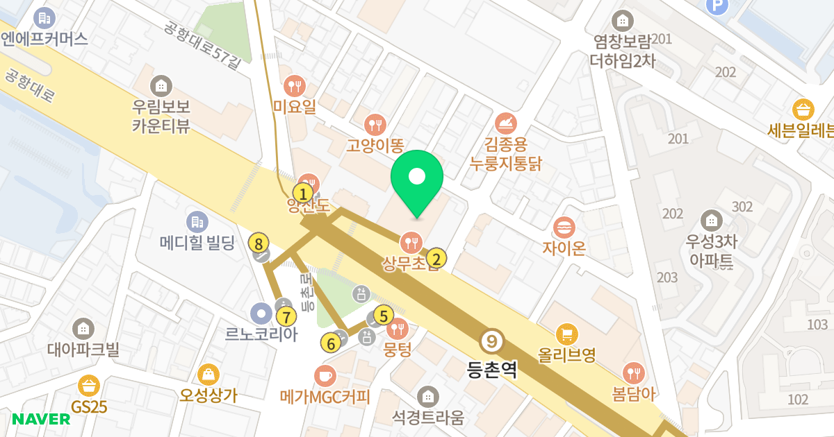 비원오피스텔 위치 지도 - 서울특별시 서울특별시 강서구 등촌동 648-6