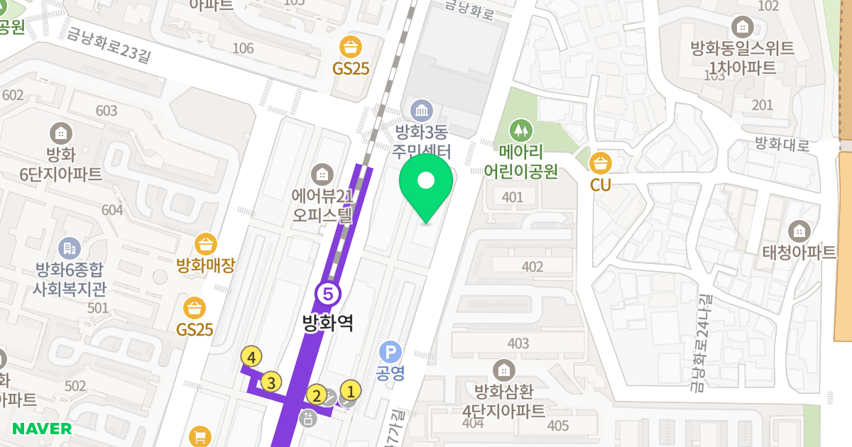 방화샤르망2오피스텔 위치 지도 - 서울특별시 서울특별시 강서구 방화동 830-5