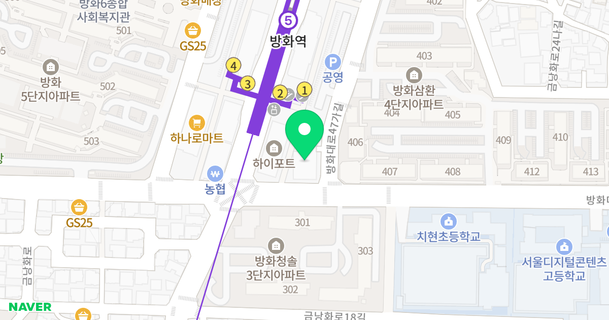 방화샤르망1오피스텔 위치 지도 - 서울특별시 서울특별시 강서구 방화동 830-3