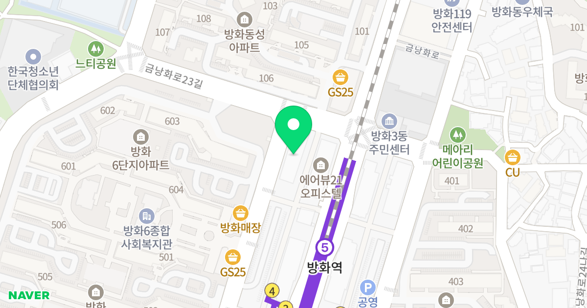 오피앙2 위치 지도 - 서울특별시 서울특별시 강서구 방화동 829