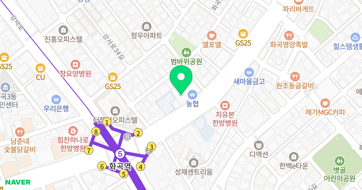 세명 더블라썸 위치 지도 - 서울특별시 서울특별시 강서구 화곡동 1063-10