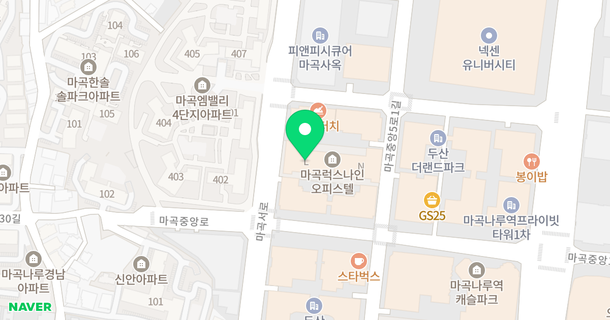 마곡럭스나인오피스텔 엘동 위치 지도 - 서울특별시 서울특별시 강서구 마곡동 758-1