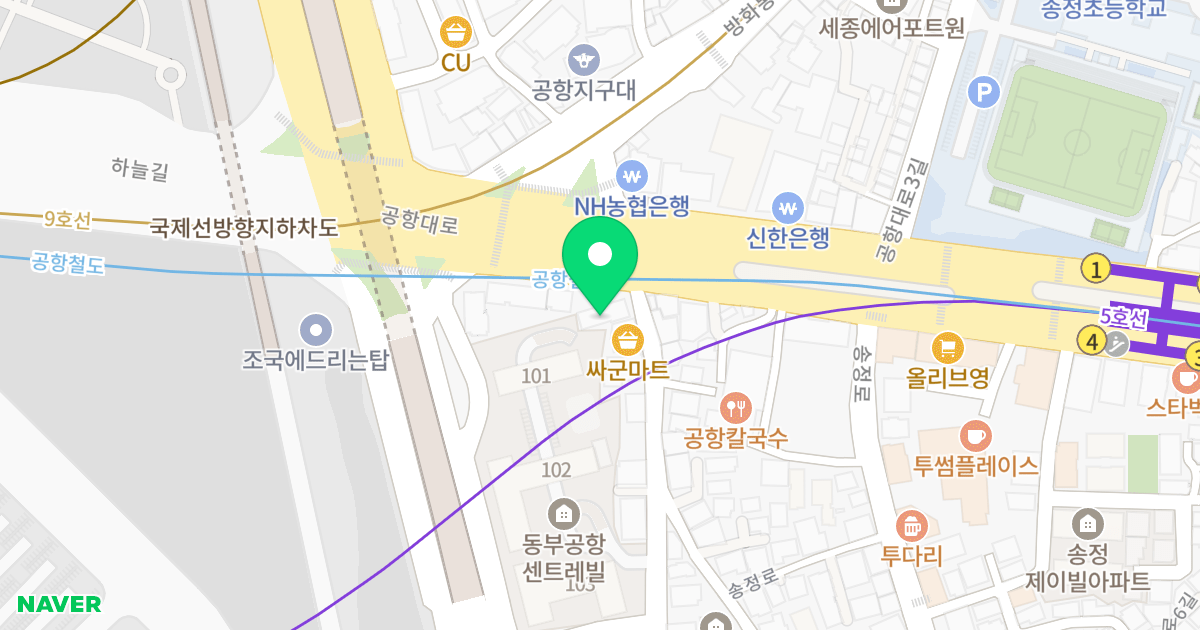 크라운타워 위치 지도 - 서울특별시 서울특별시 강서구 공항동 72-20
