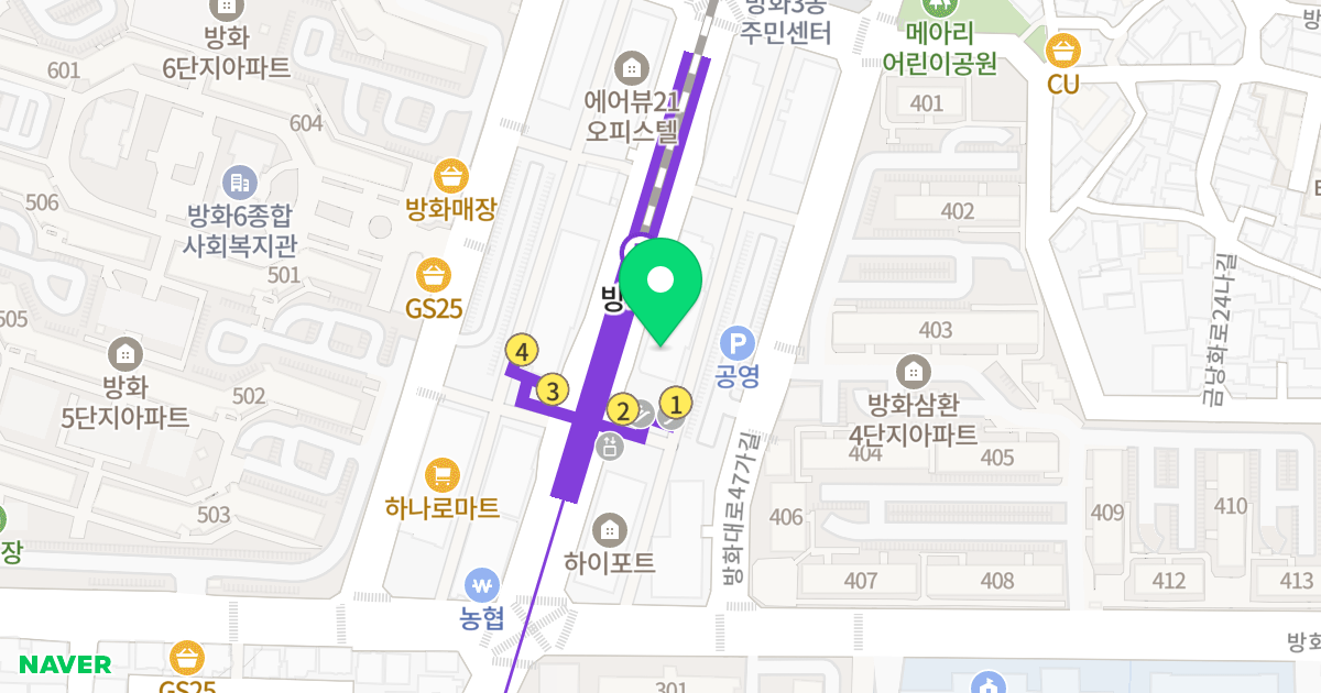 에어뷰21-2오피스텔 위치 지도 - 서울특별시 서울특별시 강서구 방화동 830-1
