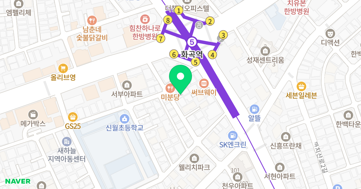 오피스텔 위치 지도 - 서울특별시 서울특별시 강서구 화곡동 1075-18